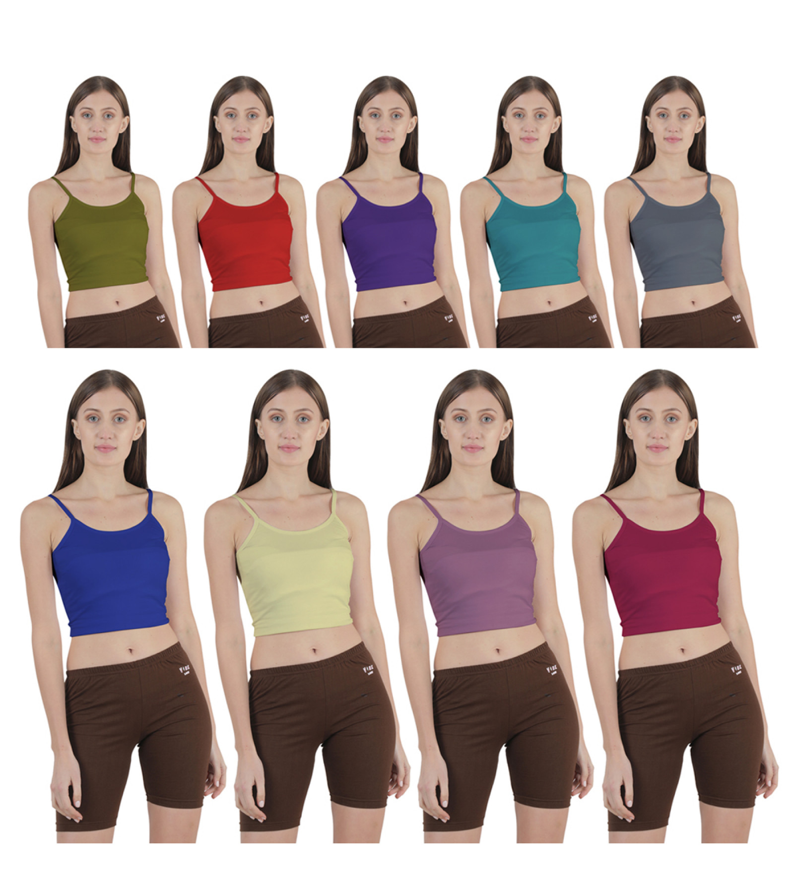Vink Multicolor Womens Yoga Shorts 9 Pack Combo